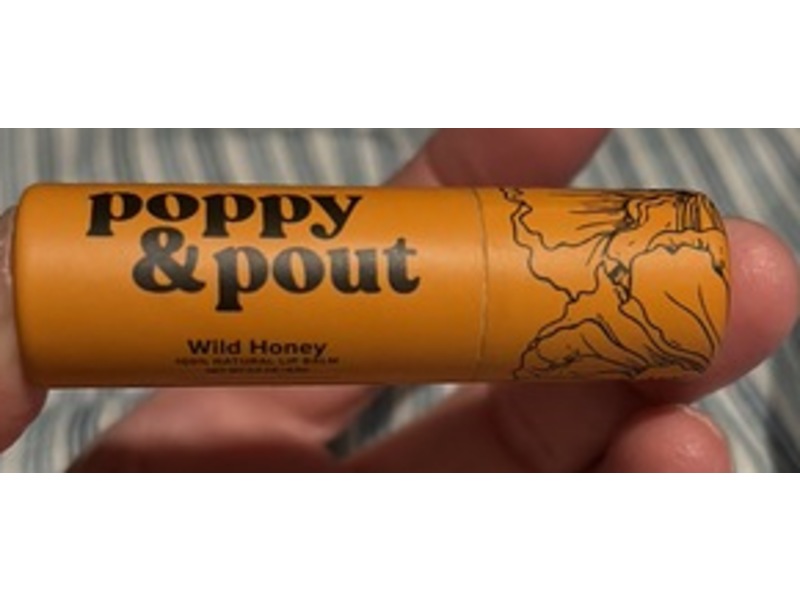 Poppy & Pout Natural Lip Balm, Wild Honey, 0.30 oz/8.5 g