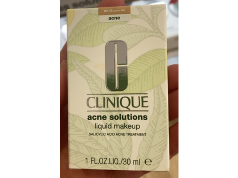 Clinique Acne Solutions Liquid Makeup Foundation, WN 56 Cashew, 1 fl oz/30 mL