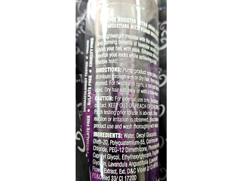 Style Factor Edge Booster Moisture Rich Foam Mousse, Lavender Extract, 9 fl oz/266 mL