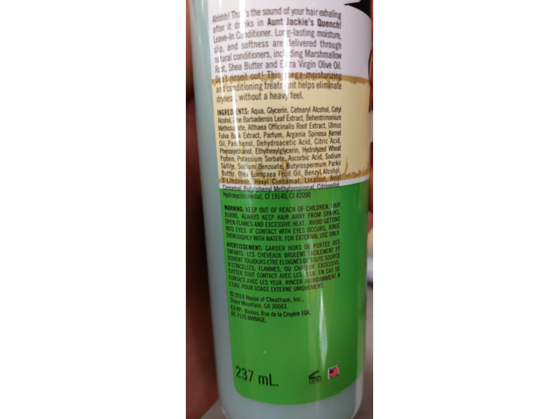 Aunt Jackie's Quench Leave-In Conditioner, 8 fl oz