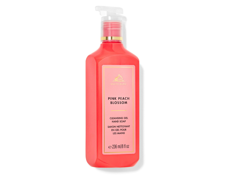 Bath & Body Works White Barn Cleansing Gel Hand Soap, Pink Peach Blossom, 8 fl oz/236 mL