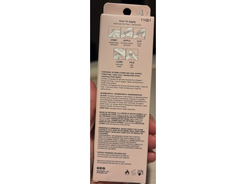 Dashing Diva Glaze Color Semi-Cured Gel Nail Polish Strips, Aristocrat, 32 Count