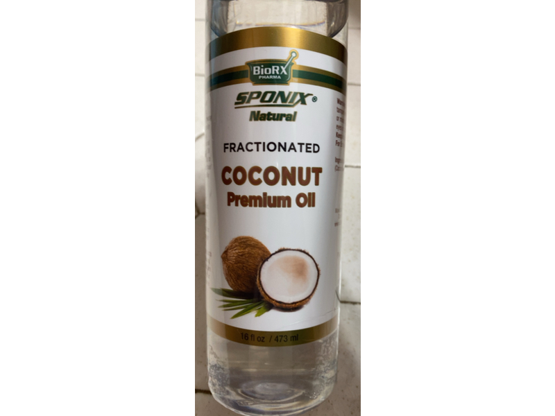 Sponix Natural Fractioned Premium Oil, Coconut, 16 fl oz/473 mL