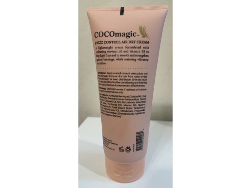 Cocomagic Frizz Control Air Dry Cream, Coconut Oil, 6.0 fl oz/177 mL