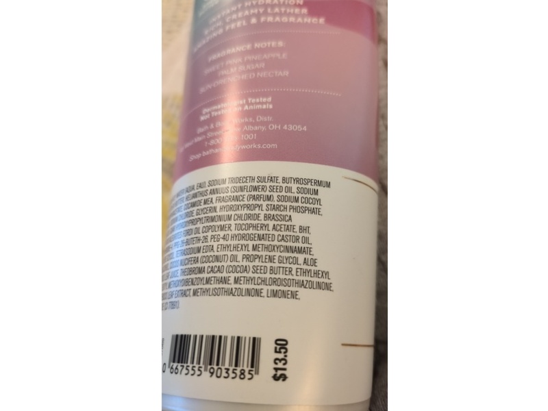 Bath & Body Works Moisturizing Body Wash, Pink Pineapple Sunrise, 10 fl oz/296 mL