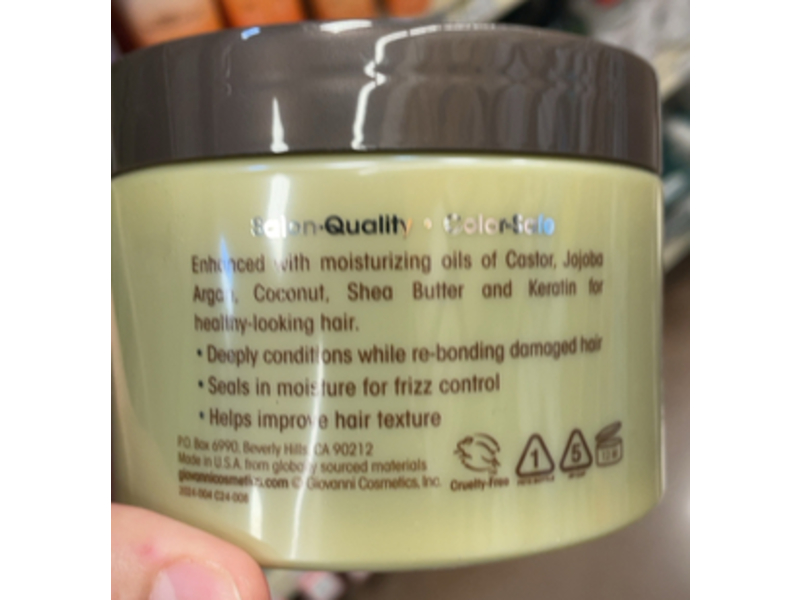 Giovanni Strengthening Hair Mask, Smoothing Castor Oil, 10 fl oz/295 mL