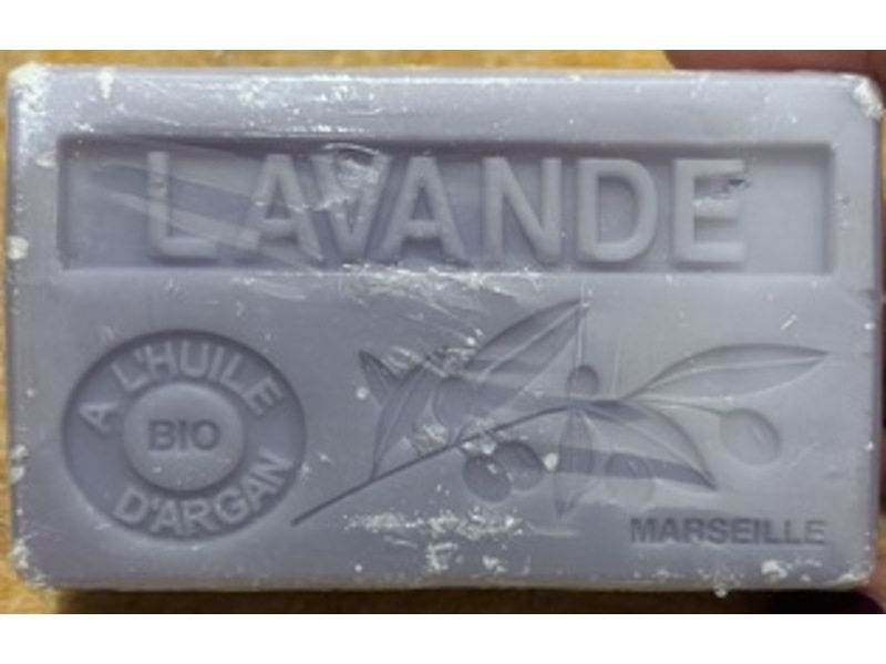 Savon De Marseille Organic Argan Oil Soap, Lavender, 3.5 oz/100 g