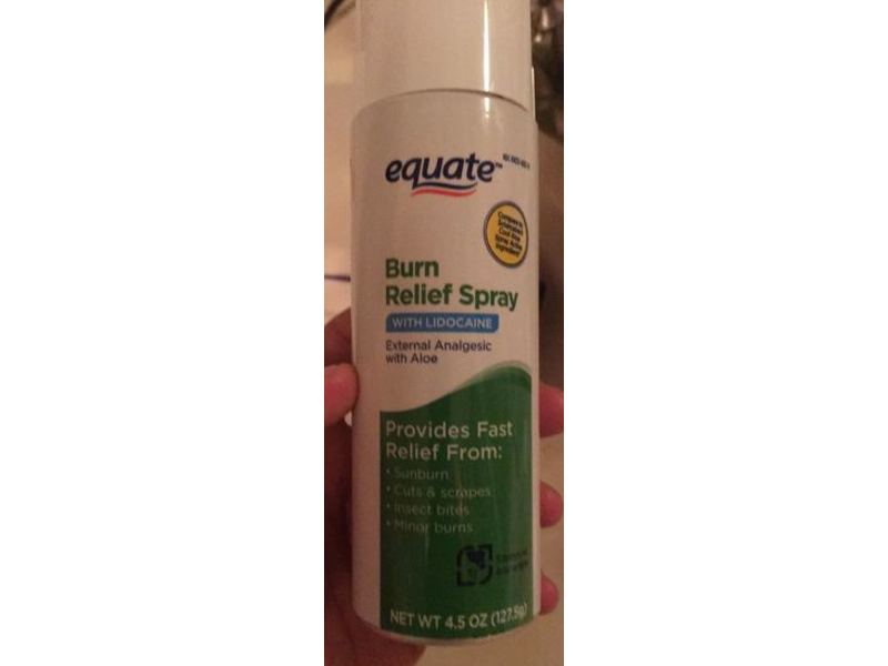 Equate Burn Relief Spray, Lidocaine, 4.5 oz/127.5 g