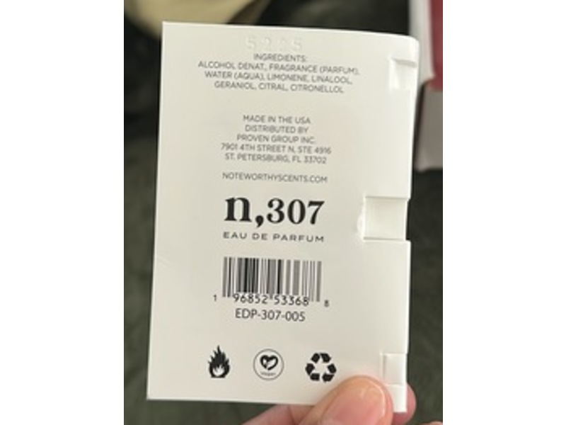 Noteworthy Scents Eau De Parfum, n 307 Sunlit Grove, 1.5 mL