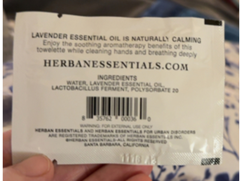 Herban Essentials Towelette, Lavender