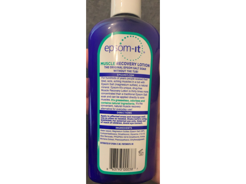 Epsom-It Muscle Recovery Concentrated Epsom Salt Lotion, 8 fl oz/237 mL