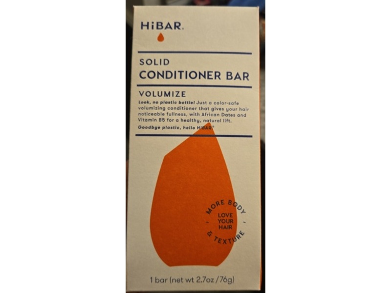 HiBAR Volumize Solid Conditioner Bar, 2.7 oz/76 g