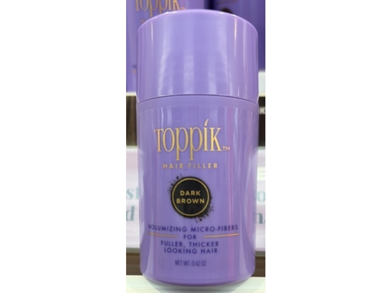 Toppik Volumizing Micro-Fibers Hair Filler, Dark Brown, 0.42 oz/12 g
