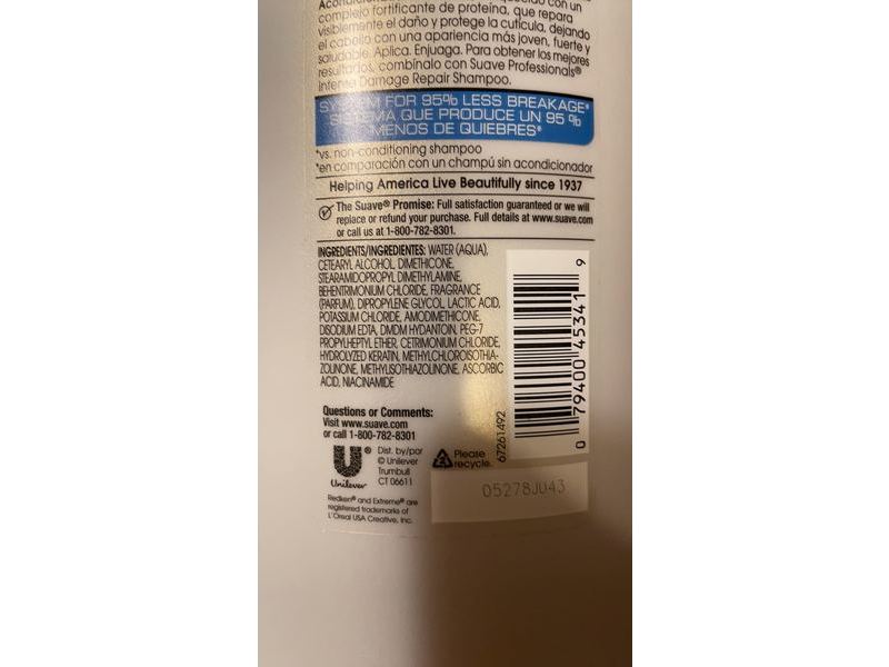 Suave Professionals Intense Damage Repair Conditioner, 28 fl oz/828 mL