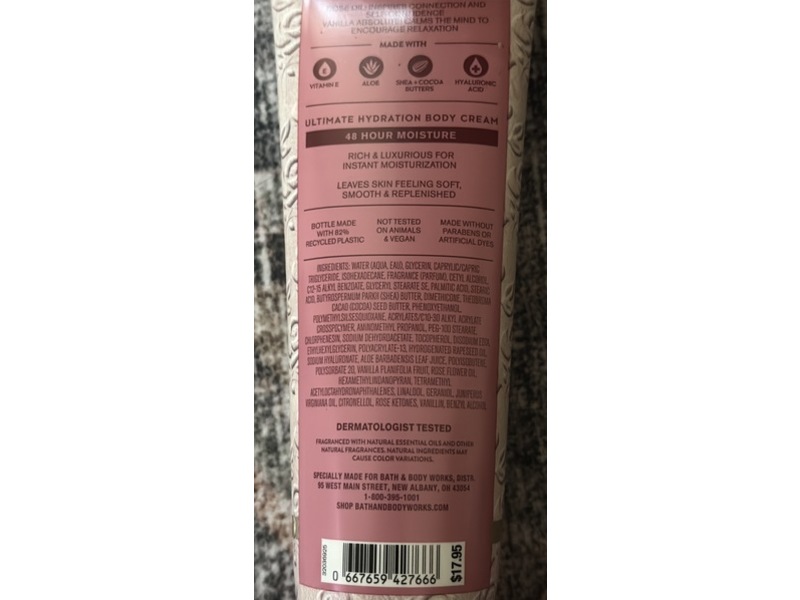 Bath & Body Works Ultimate Hydration Body Cream, Inspiration Love, 8 oz/226 g