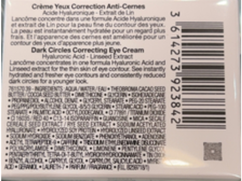 Lancome Advanced Renergie Yeux Dark Circle Correcting Eye Cream, 0.5 fl oz/15 mL