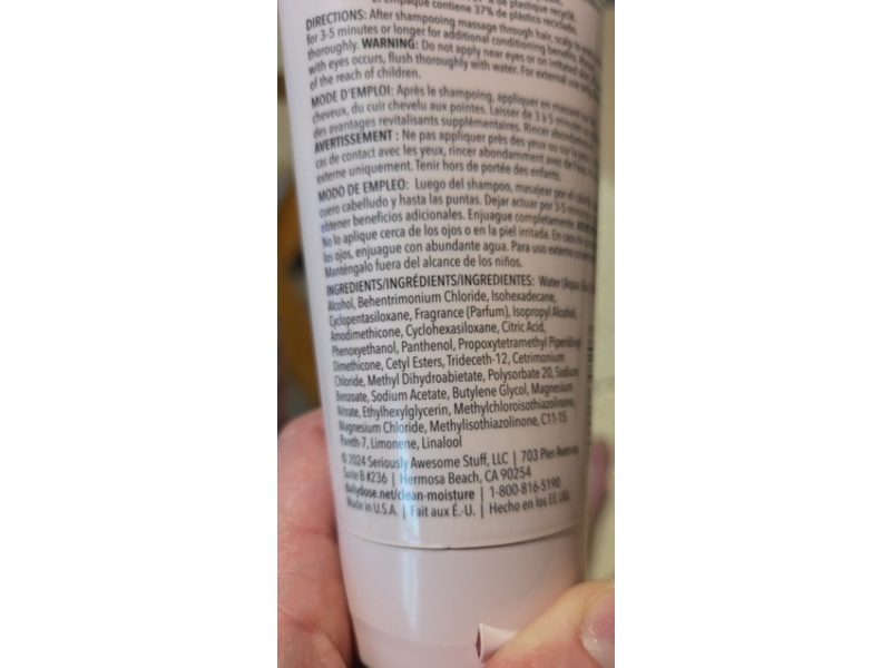 Daily Dose Clean Moisture Deep Conditioner Hair Mask, 6 oz/170 g