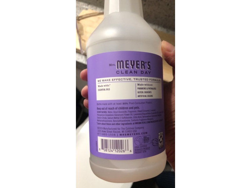 Mrs.Meyer's Clean Day Multi-Surface Everyday Cleaner, Lilac Scent, 24 fl oz/710 mL
