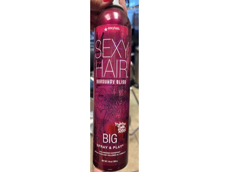 Sexy Hair Burgundy Bliss Big Spray & Play Volumizing Hairspray, Paint The Town Red, 10 oz/284 g