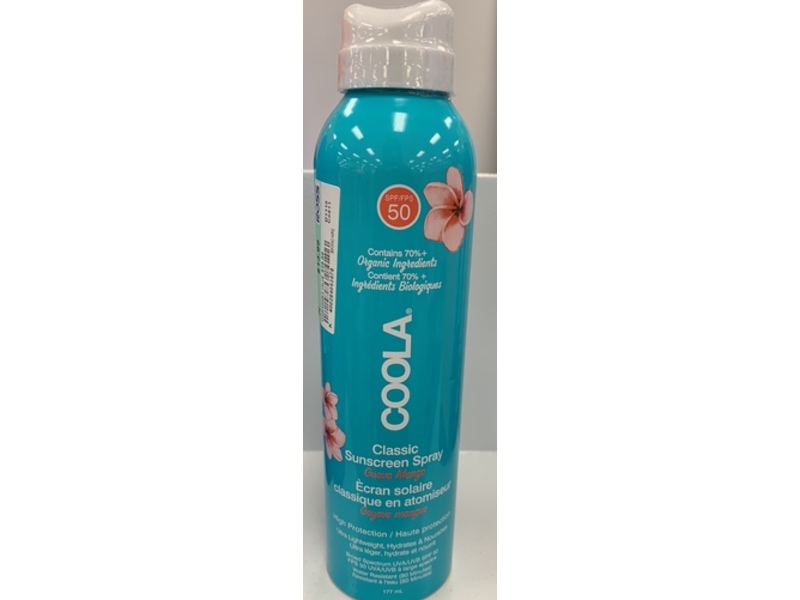 Coola Classic Sunscreen Spray, SPF 50, Guava Mango, 6 fl oz/177 mL