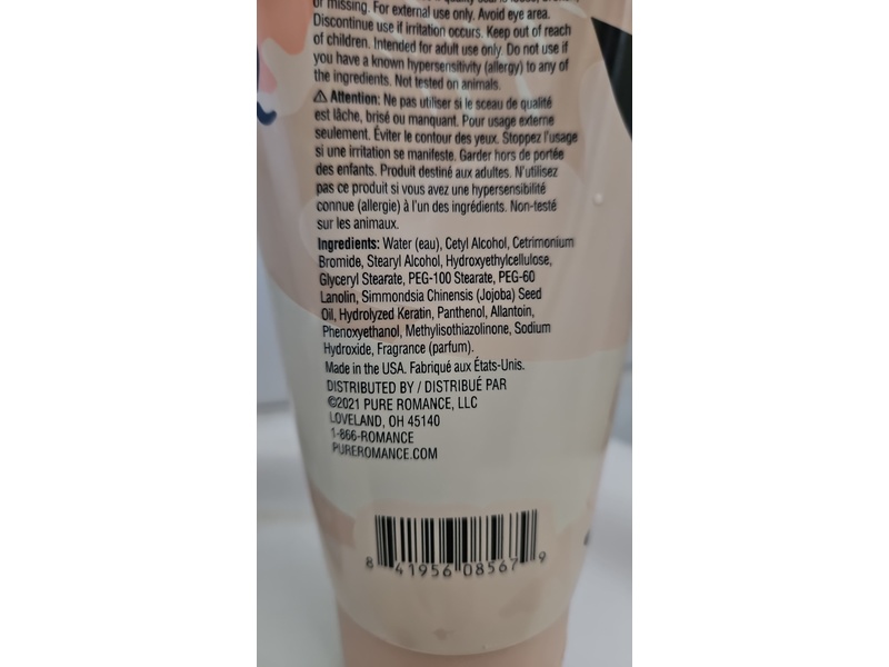 Pure Romance Conditioning Shave Cream, Sensual Amber & Warm Vanilla, Love Story, 8 fl oz/240 mL