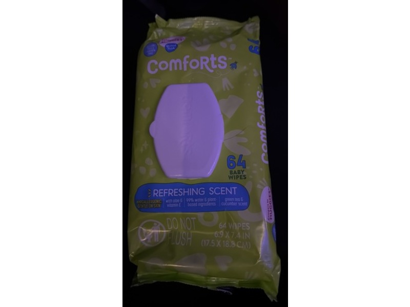 Comforts Baby Wipes, Refreshing Scent, 64 Count