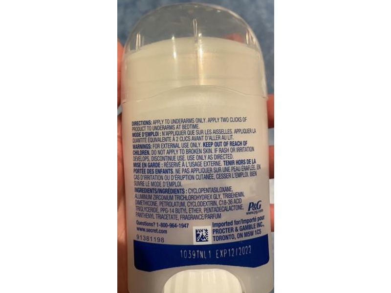 Secret Clinical Therapeutique Antiperspirant, B5, Free & Sensitive, 45 g