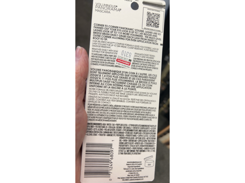L’Oréal Paris Voluminous Panorama Mascara, 700 Black, 0.33 fl oz/9.9 mL