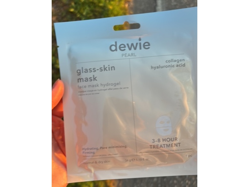 Miqura Dewie Pearl Glass-Skin Hydrogel Face Mask, Collagen + Hyaluronic Acid, 1.19 fl oz/34 g