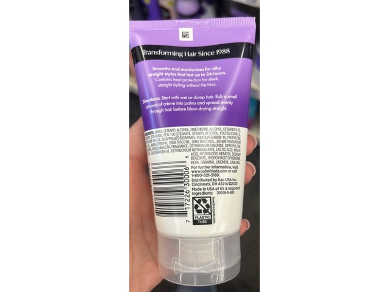 John Frieda Frizz Ease Straight Fixation Styling Creme, 5 fl oz/147 mL