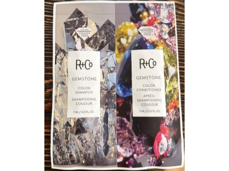 R+Co Gemstone Color + Repair Shampoo & Conditioner Tandem Packette, 0.23 fl oz/7 mL, Pack Of 2