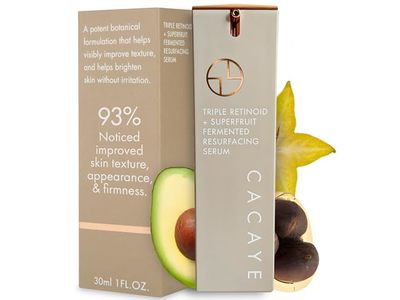 Cacaye Triple Retinoid + Superfruit Fermented Resurfacing Face Serum, 1 fl oz/30 mL