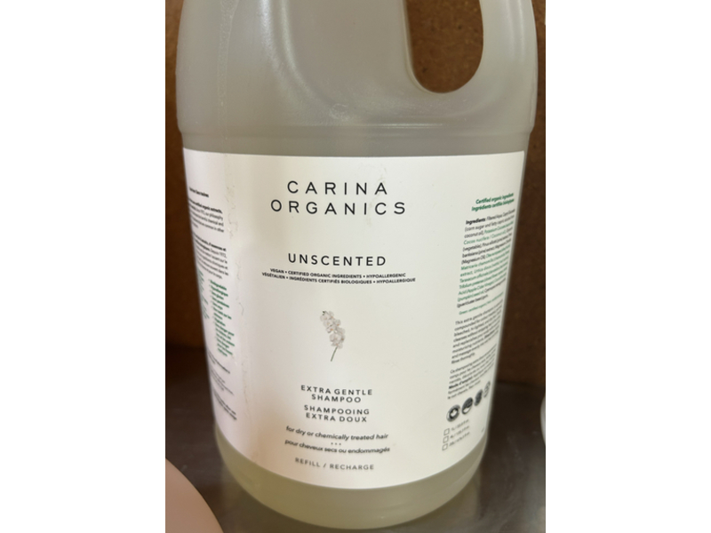 Carina Organics Extra Gentle Shampoo, Unscented, 135 fl oz/4 L