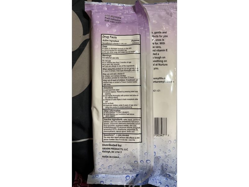 Nurture Valley Antibacterial Hand & Body Sanitizing Bathing Wipes, 10 pack