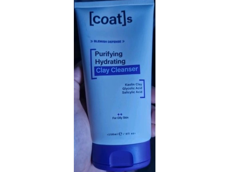 Coats Purifying Hydrating Clay Cleanser, Kaolin Clay, Glycolic Acid, Salicylic Acid, 5 fl oz/150 mL