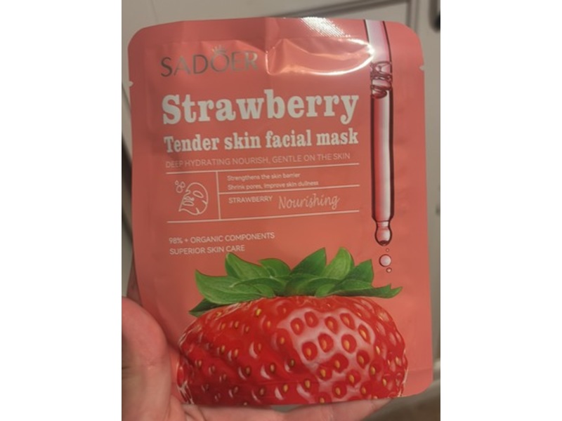 Sadoer Tender Skin Facial Mask, Strawberry, 25 g