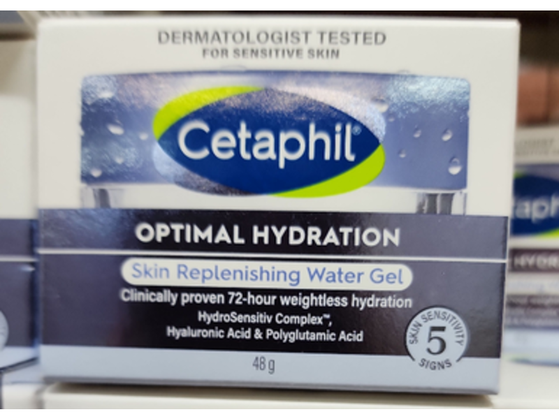 Cetaphil Optimal Hydration Skin Replenishing Water Gel, Sensitive Skin, 1.7 oz/48 g