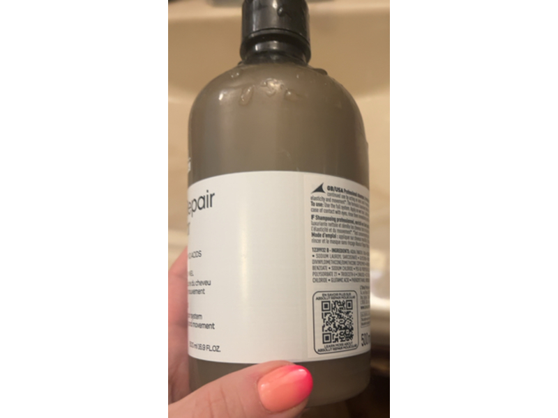 L'Oreal Absolut Repair Molecular Shampoo, Peptides Bonder + 5 Amino Acids, 16.9 fl oz/500 mL