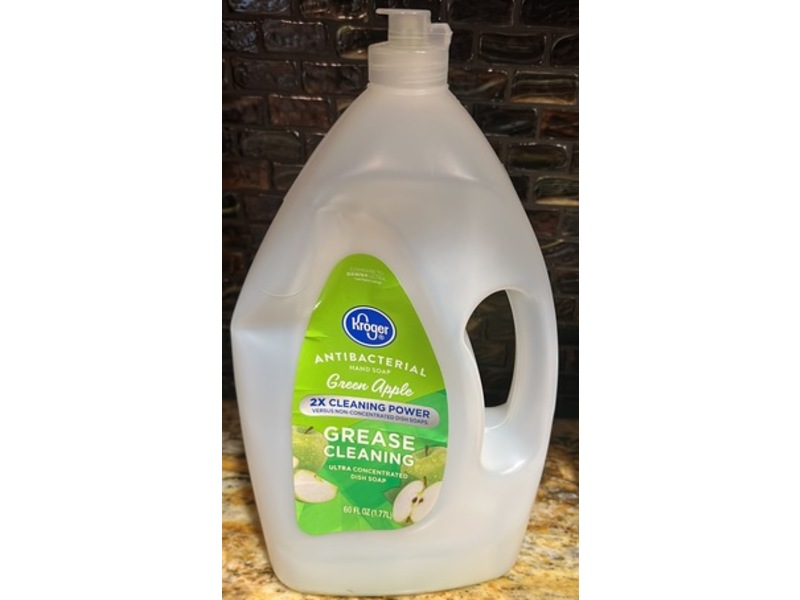 Kroger Grease Cleaning Ultra Concentrated Dish Soap + Antibacterial Hand Soap, Green Apple, 60 fl oz/1.77 L