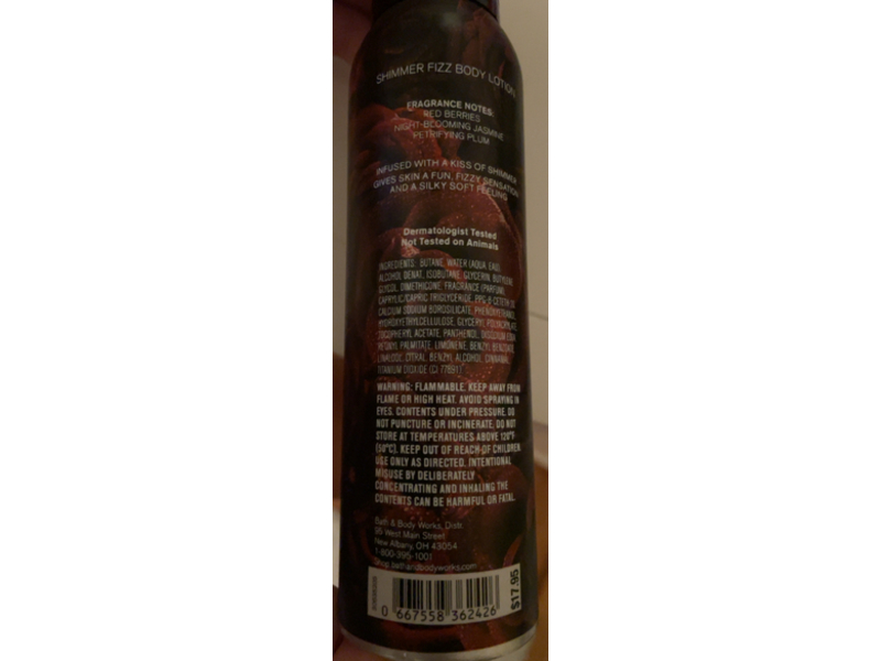 Bath & Body Works Vampire Blood Body Lotion Shimmer Fizz Lotion, 3.5 oz/100 g