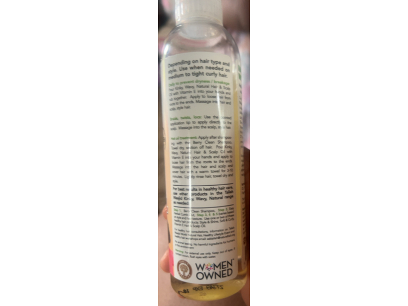Taliah Waajid Kinky Wavy Natural Hair & Scalp Oil, Vitamin - E, 8 fl oz/236 mL