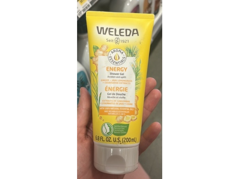 Weleda Energy Shower Gel, Ginger + Java Lemongrass & Cedarwood Extracts, 6.8 fl oz/200 mL