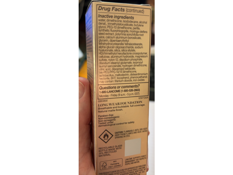 Lancome Teint Idole Ultra Wear Buildable Foundation, SPF 25, 320C, 1 fl oz/30 mL