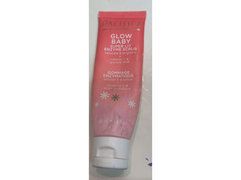 Pacifica Glow Baby Super Lit Enzyme Scrub, Vitamin C & Glycolic Acid, 1.4 fl oz/40 mL
