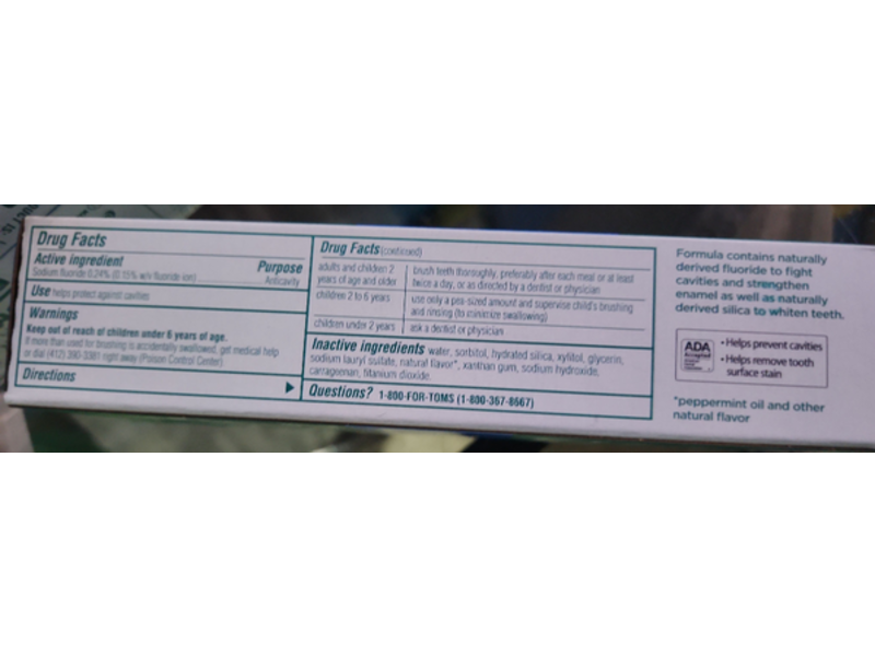 Tom's Of Maine Simply White Anticavity Toothpaste, Clean Mint, 4.0 oz/113 g