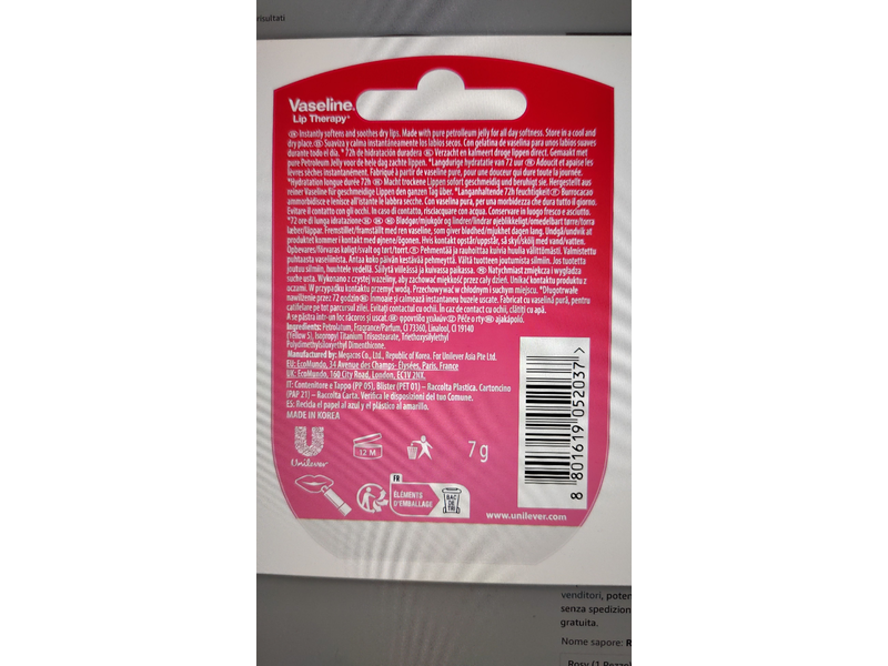 Vaseline Lip Therapy, Rosy Lips, 0.25 oz/7 g, Pack Of 2