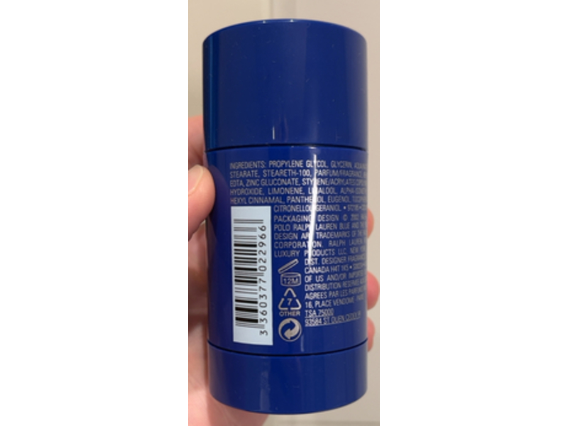 Polo Ralph Lauren Blue Deodorant, 2.6 oz/75 g