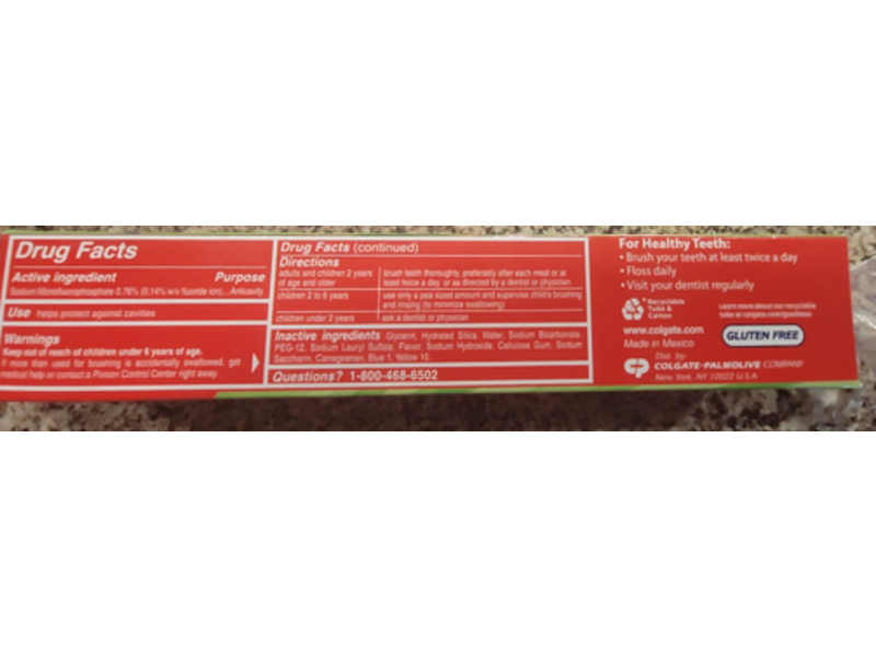 Colgate Sparkling White Fluoride Toothpaste, Mint Zing, 4 oz/113 g, Pack Of 6