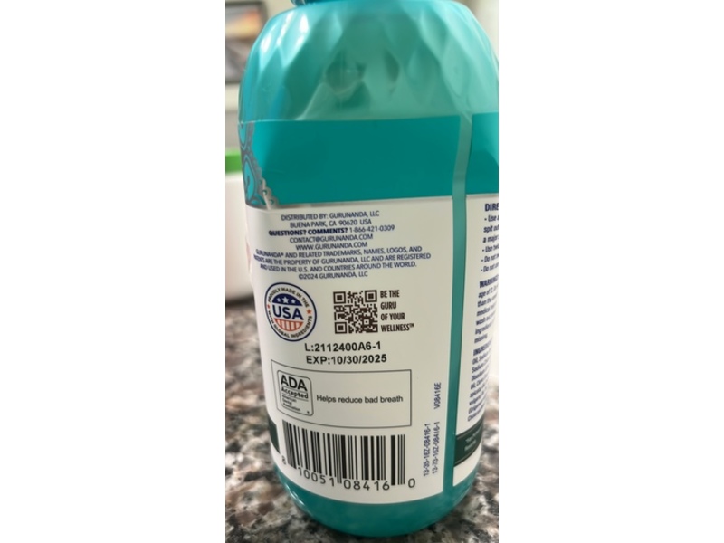 GuruNanda Breath Harmonizer Oral Rinse, Wild Mint, 16 fl oz/473 mL