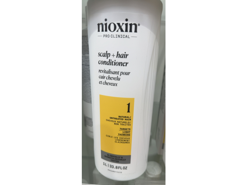 Nioxin Scalp + Hair Conditioner, 1 Natural/Untreated, 33.8 fl oz/1L